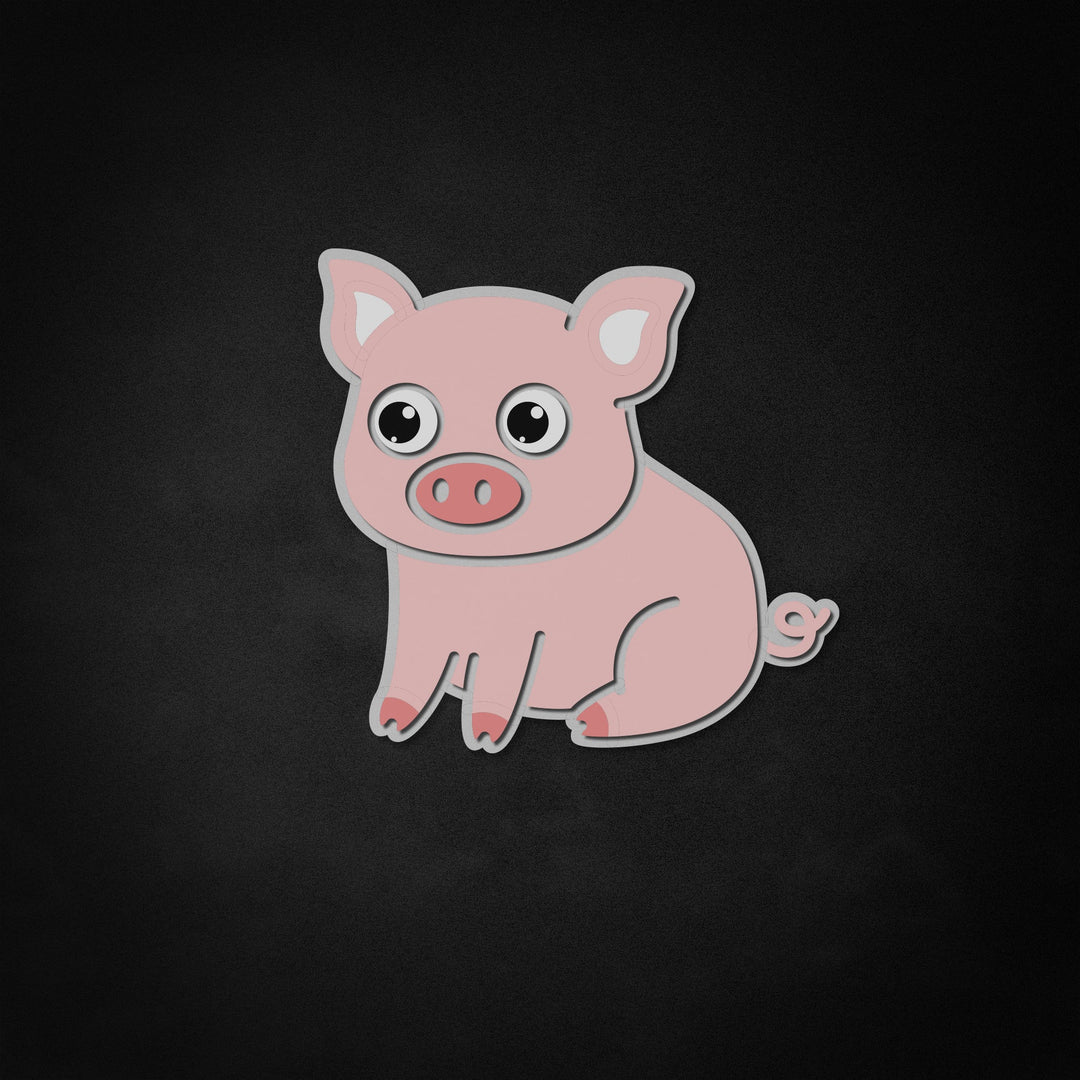 "Cute Pig" Neon Like Sign