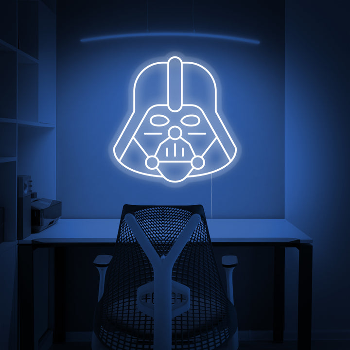 Dark Helmet Villain Silhouette Neon Sign