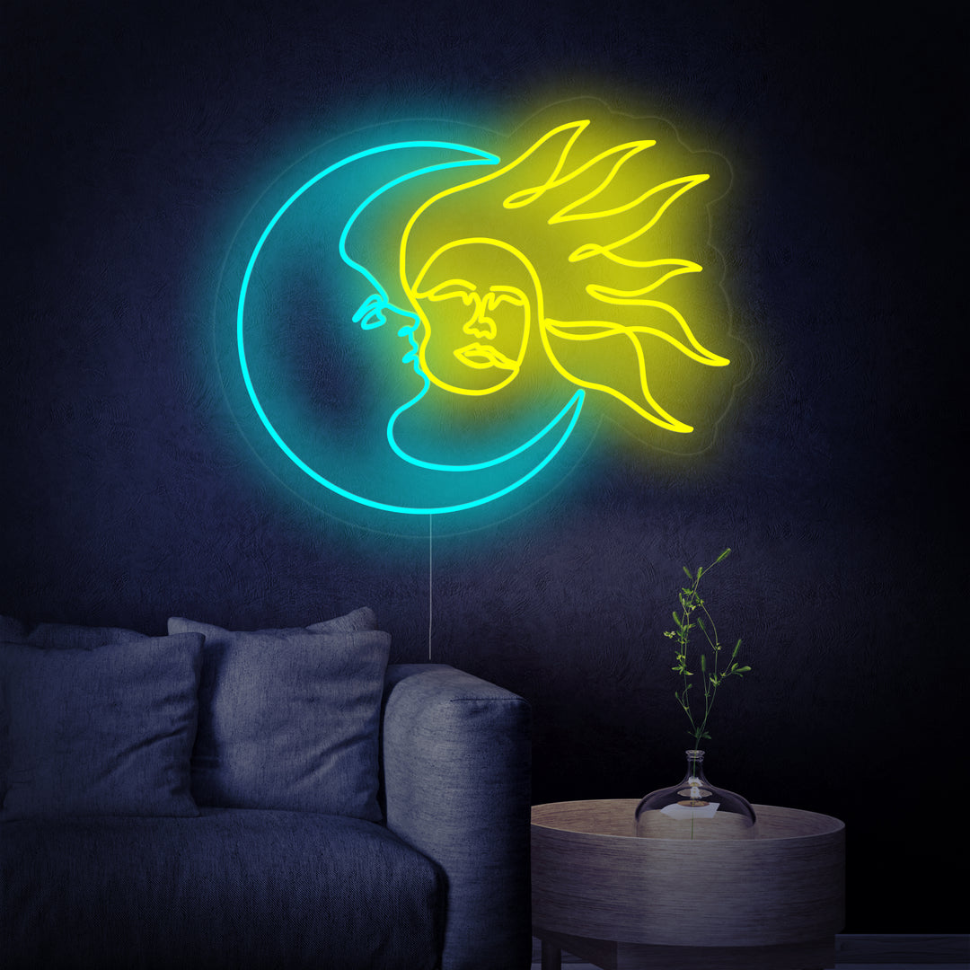 Day and Night Moon and Sun Neon Sign