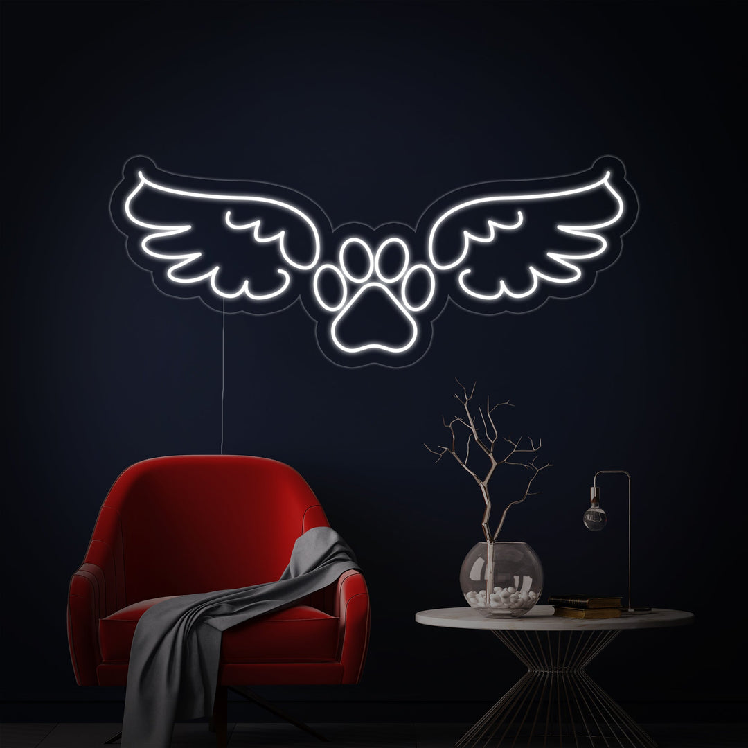"Dog Angel Wings" Neon Sign