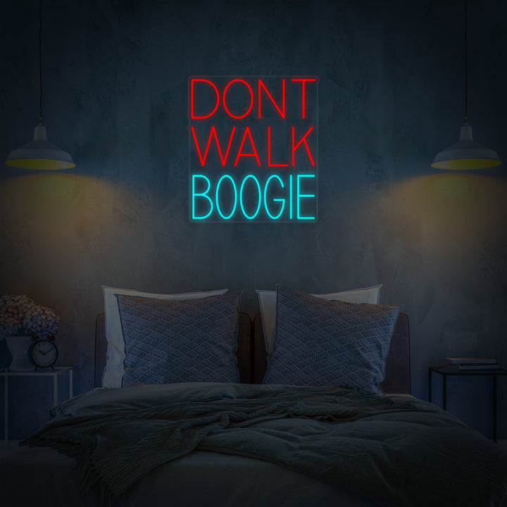 "Dont Walk Boogie Vinyl Music" Neon Sign
