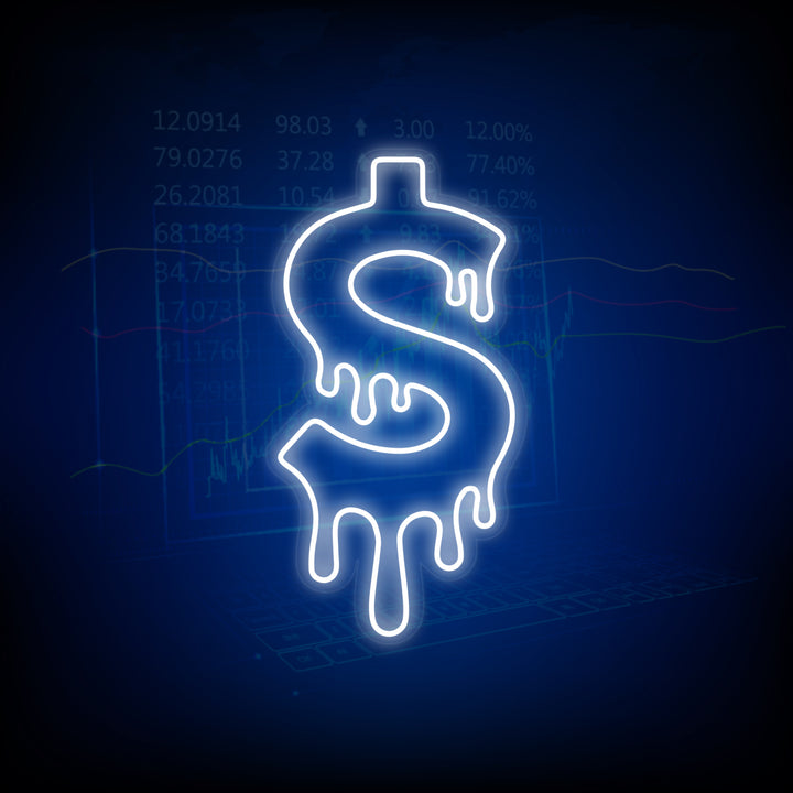 "Dripping Dollar" Neon Sign