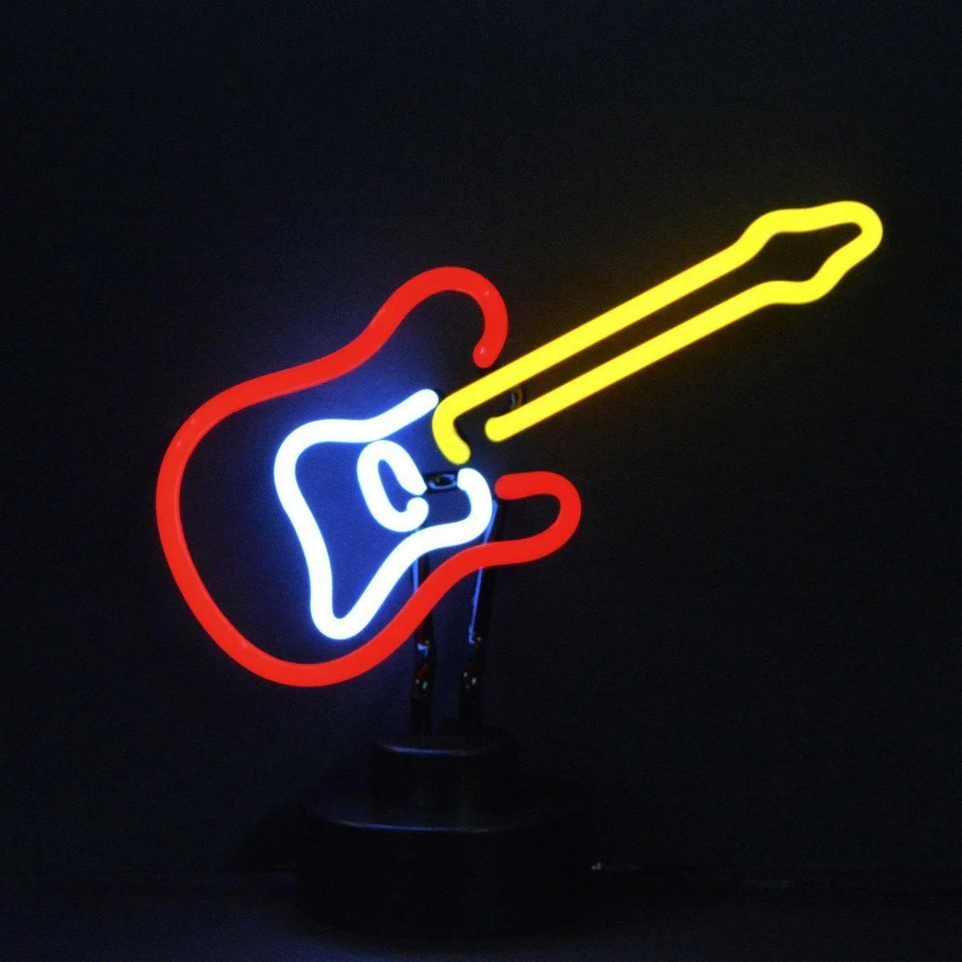 Electric Guitar Table Neon Sign, Glass Neon Sign