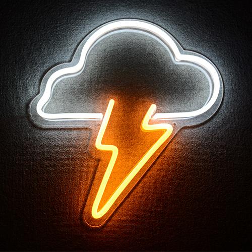 "Element Symbol Cloud Flash" Neon Sign