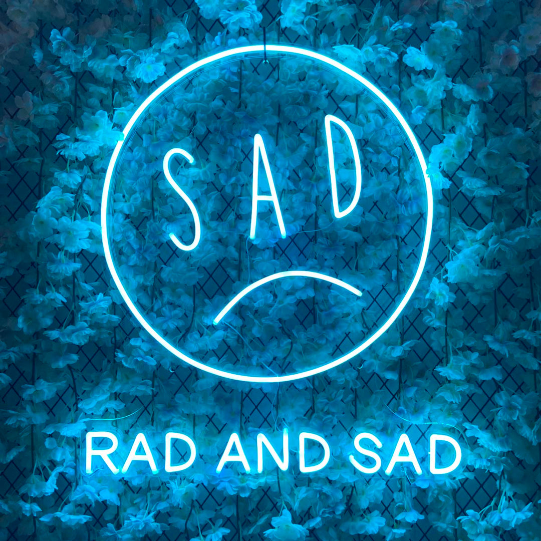 "Emoji Rad and Sad" Neon Sign