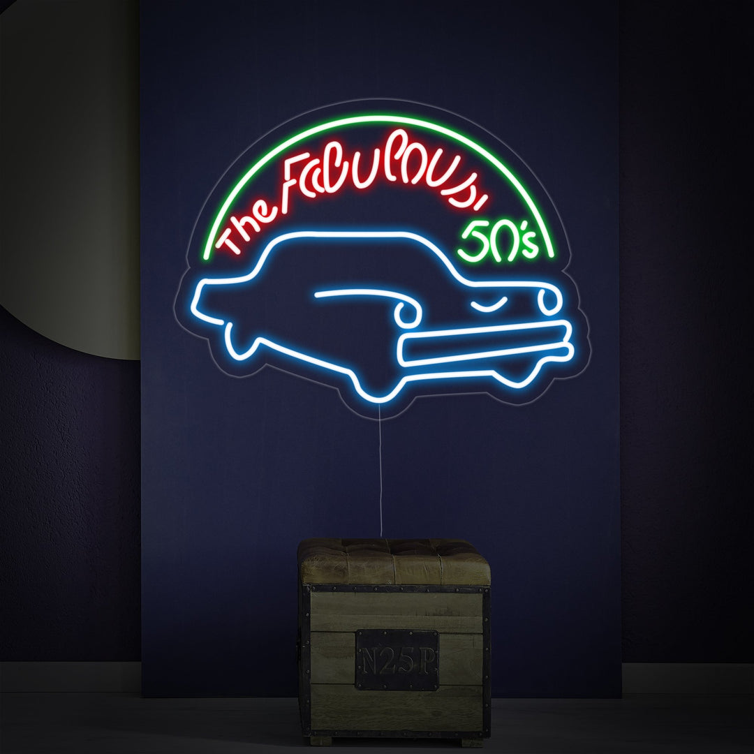 "Fabulous 50S For Garage Man Cave" Neon Sign