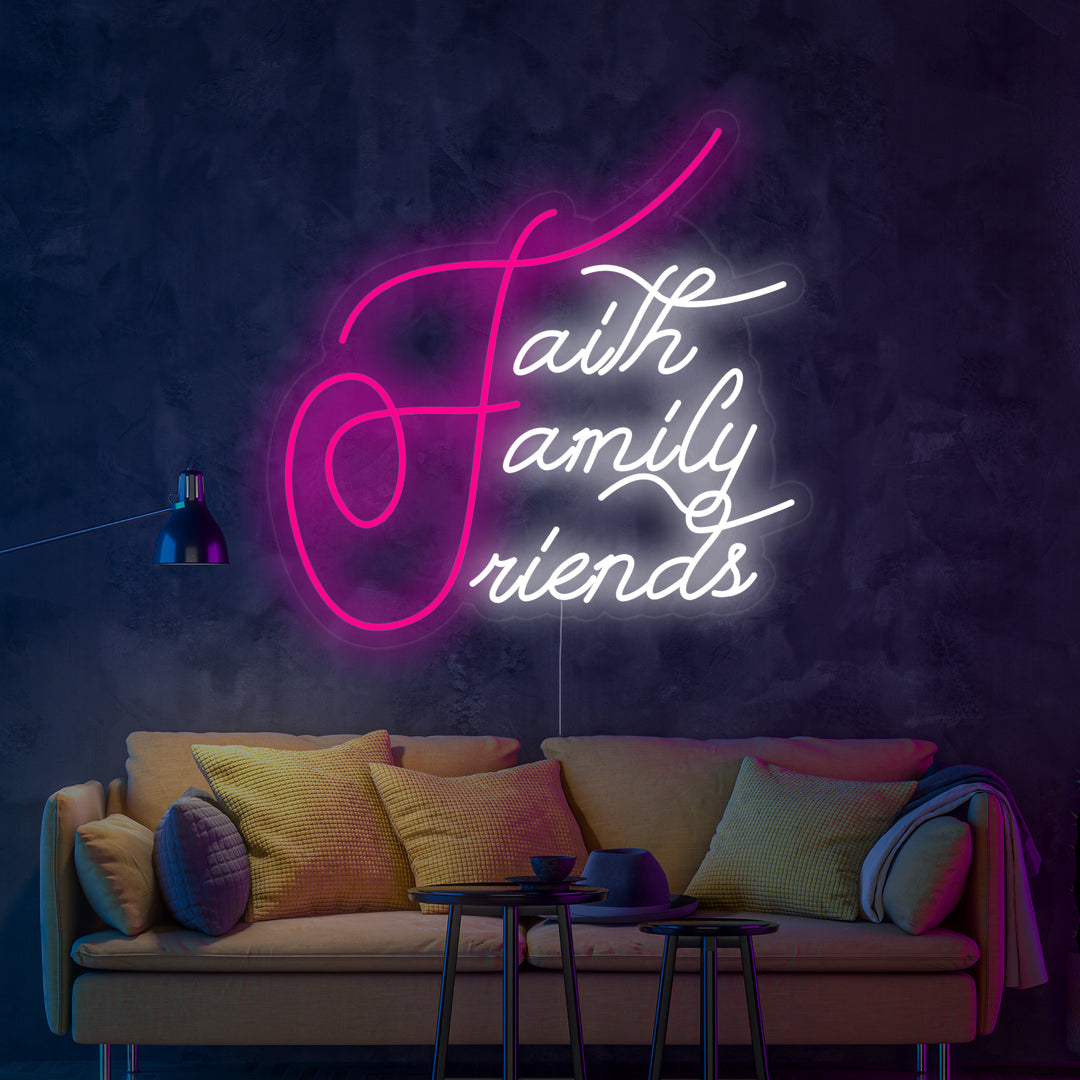 "Faith Family Friends" Neon Sign