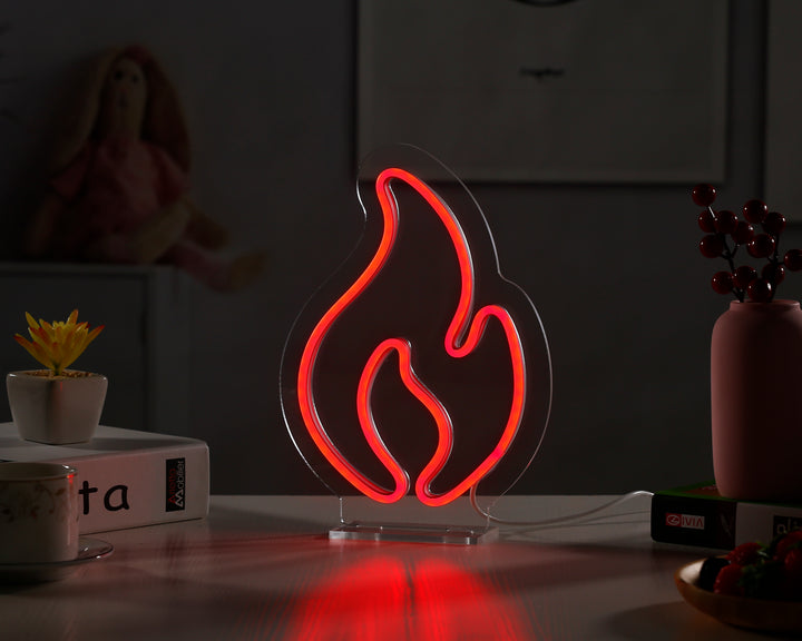 "Fire" Desk LED Neon Sign