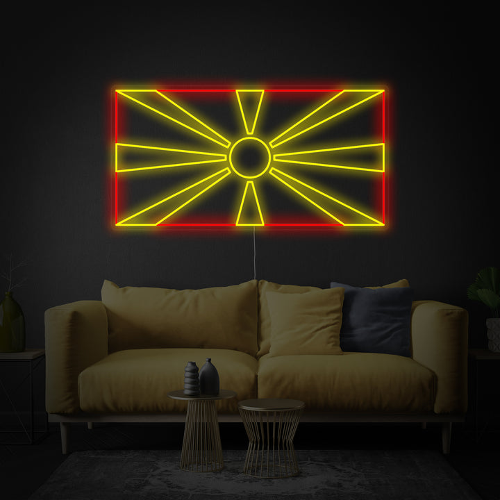 "Flag of North Macedonia" Neon Sign