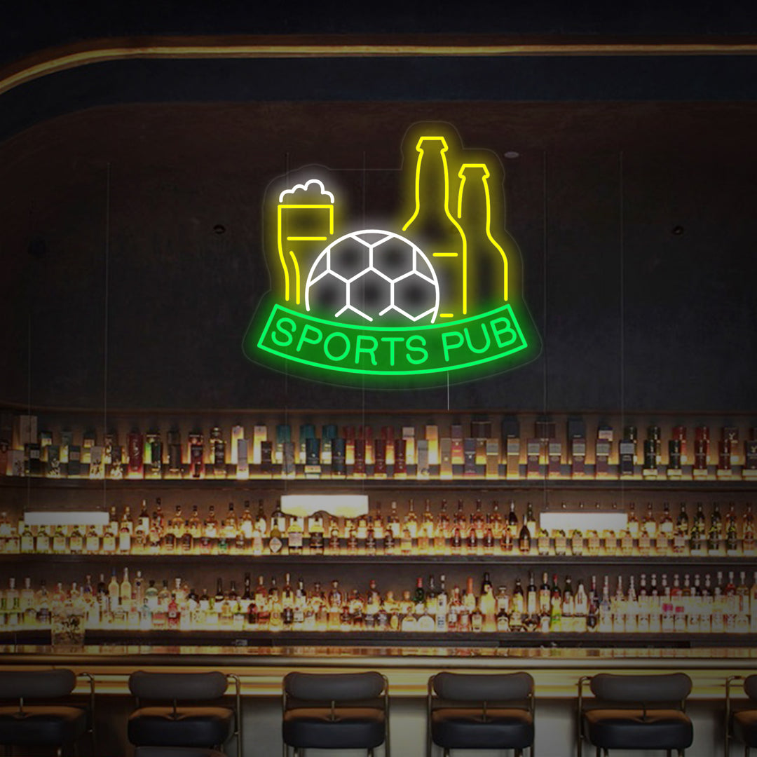 "Football Beer Sports Pub" Neon Sign