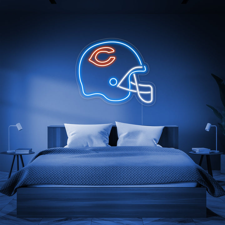 "Football Helmet C" Neon Sign