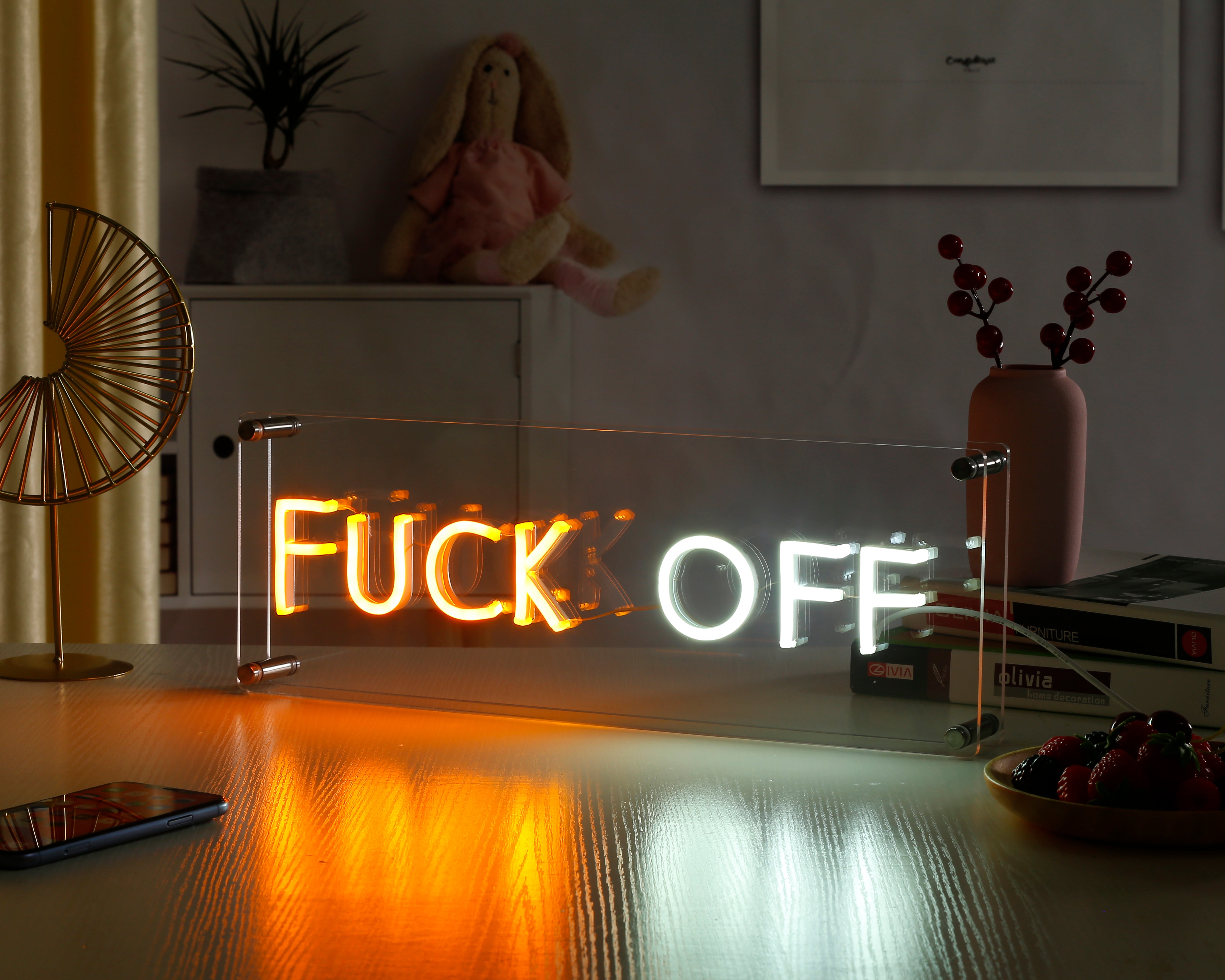 Fuck Off Desk LED Neon Sign - HAPPYNEON