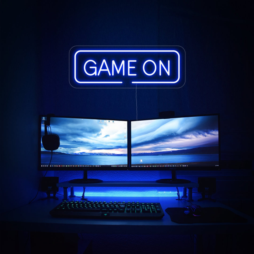 Game On Neon Sign, Game Wall Art