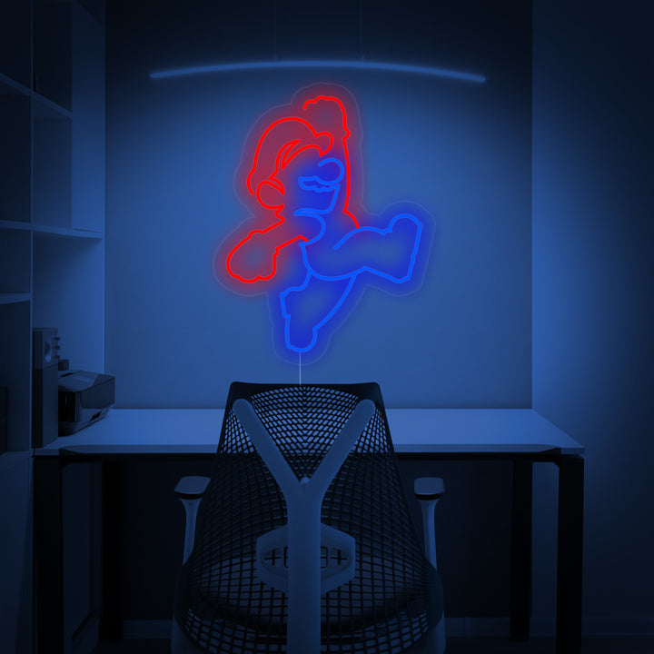 Retro Game Walk Jump Neon Sign