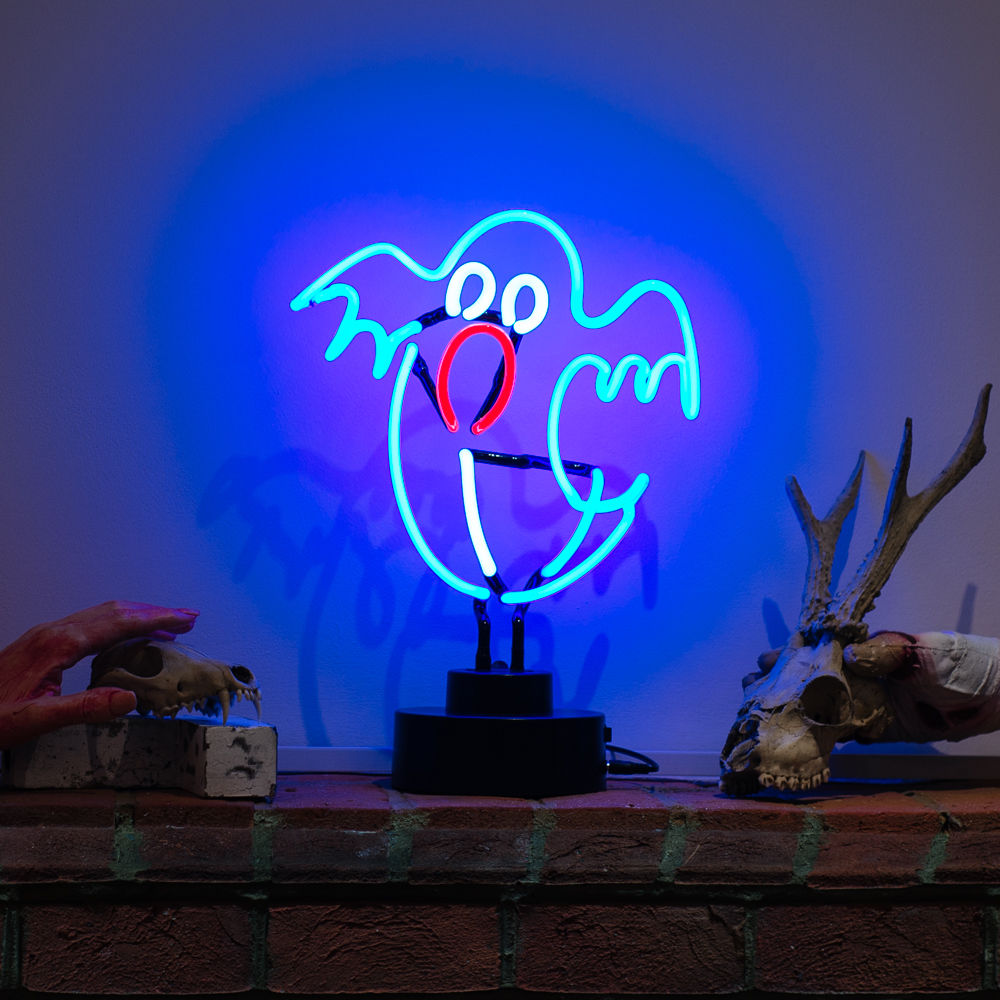 "Ghost" Table Neon Sign, Glass Neon Sign