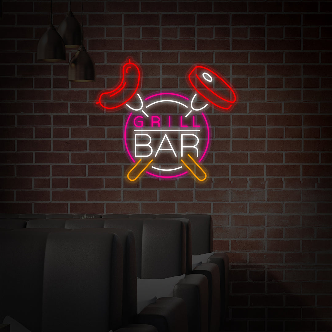 "Grill Bar" Neon Sign