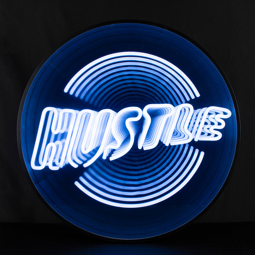 "HUSTLE" 3D Infinity LED Neon Sign