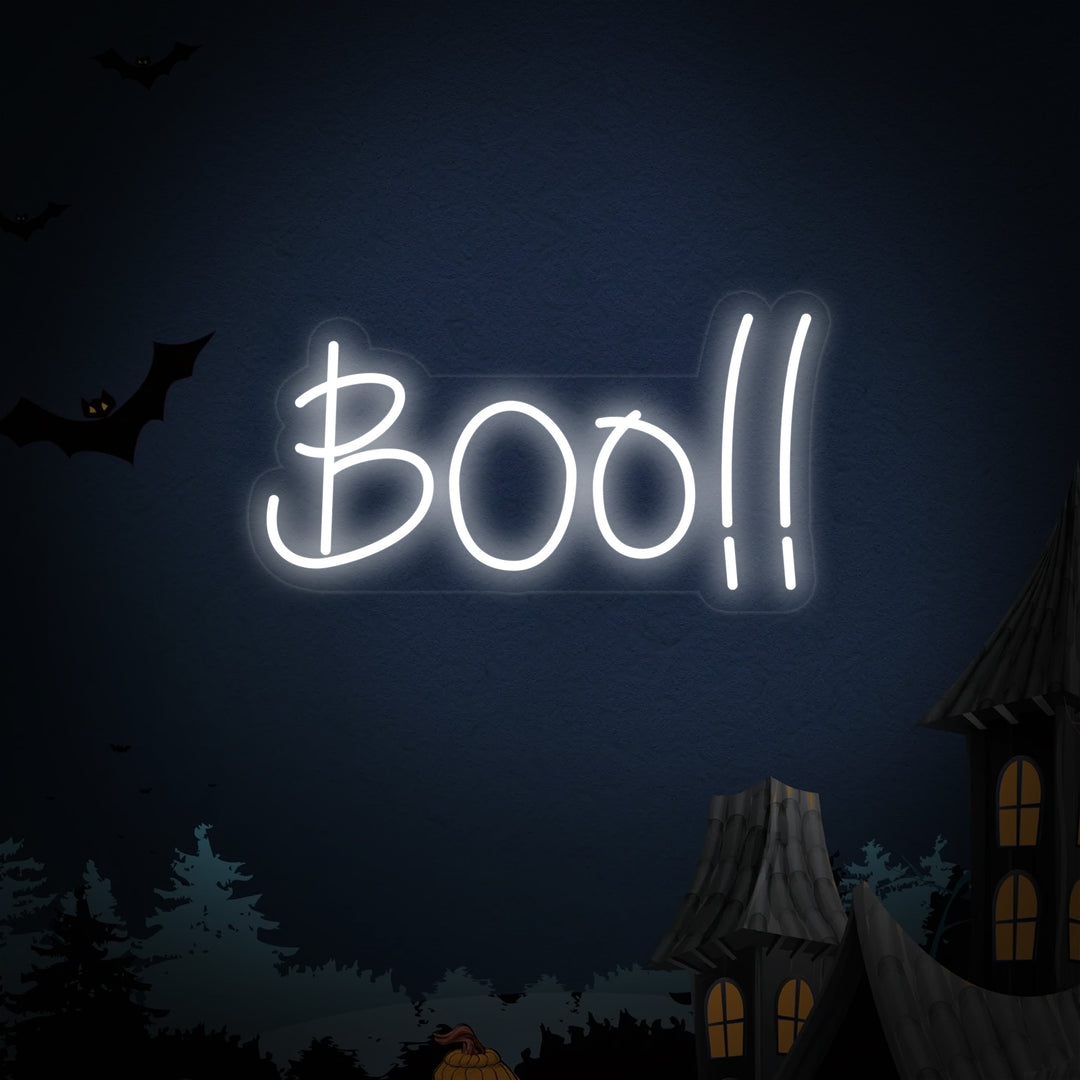 "Halloween Decor Boo" Neon Sign