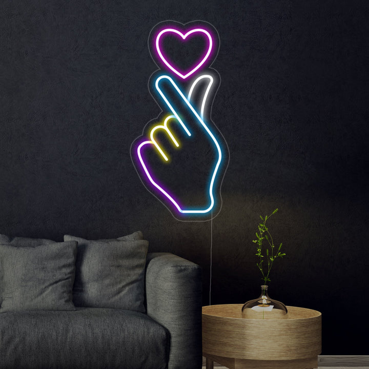 "Hand Heart" Neon Sign