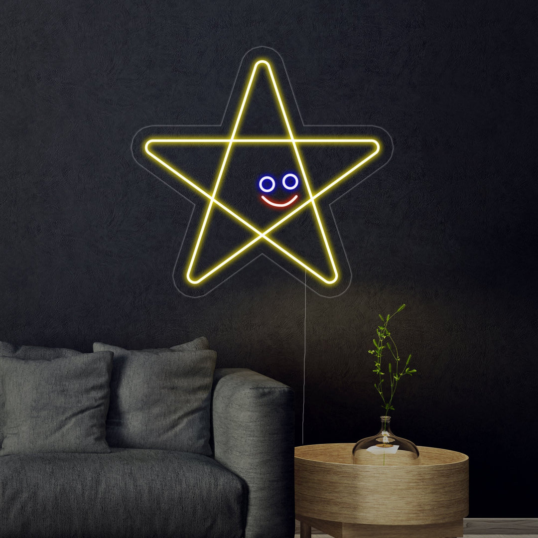 "Happy Star" Neon Sign