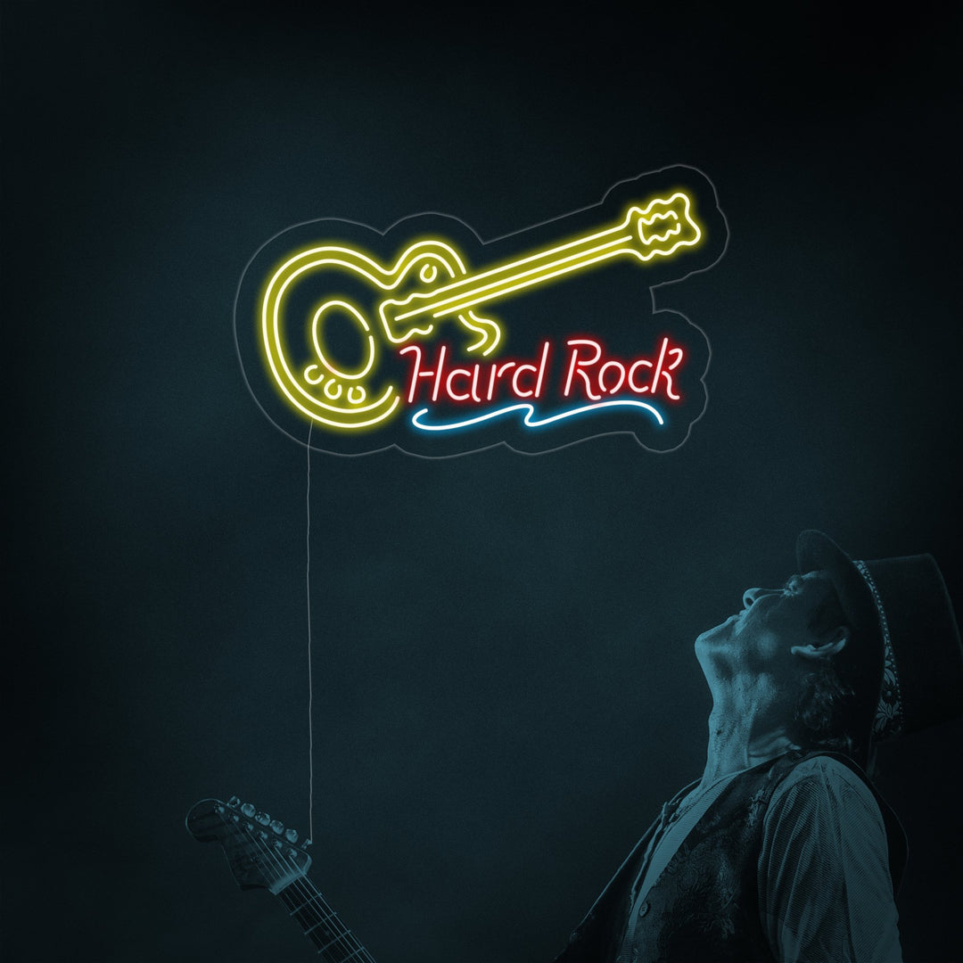 "Hard ROCK LIVE MUSIC Guitar" Neon Sign