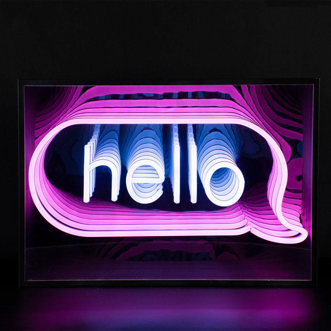 "Hello" 3D Infinity LED Neon Sign