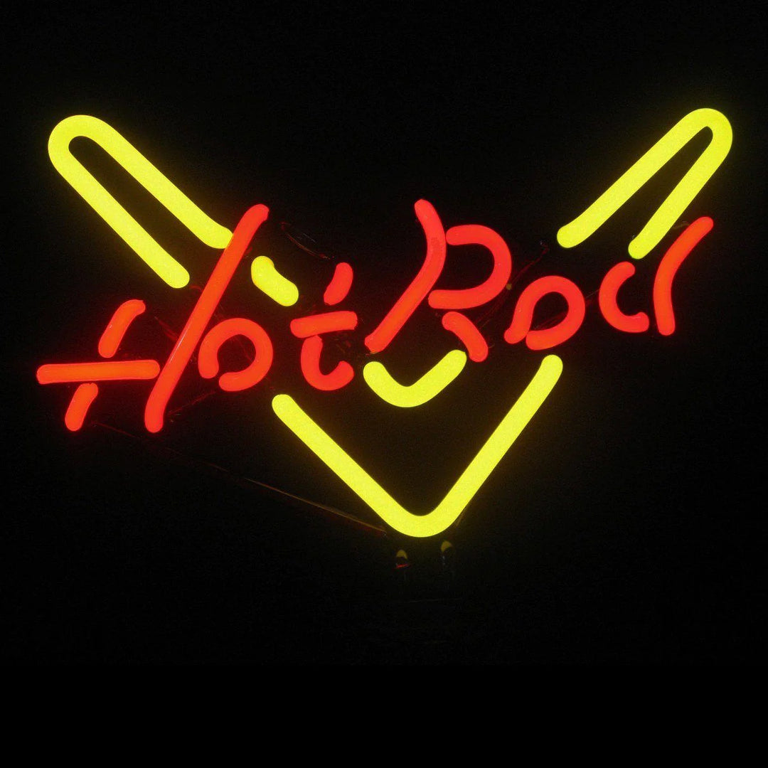 "Hot Rod" Table Neon Sign, Glass Neon Sign