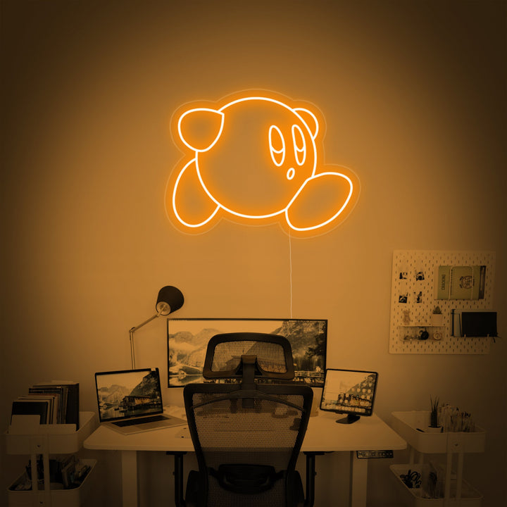 Cute Round Game Character Neon Sign