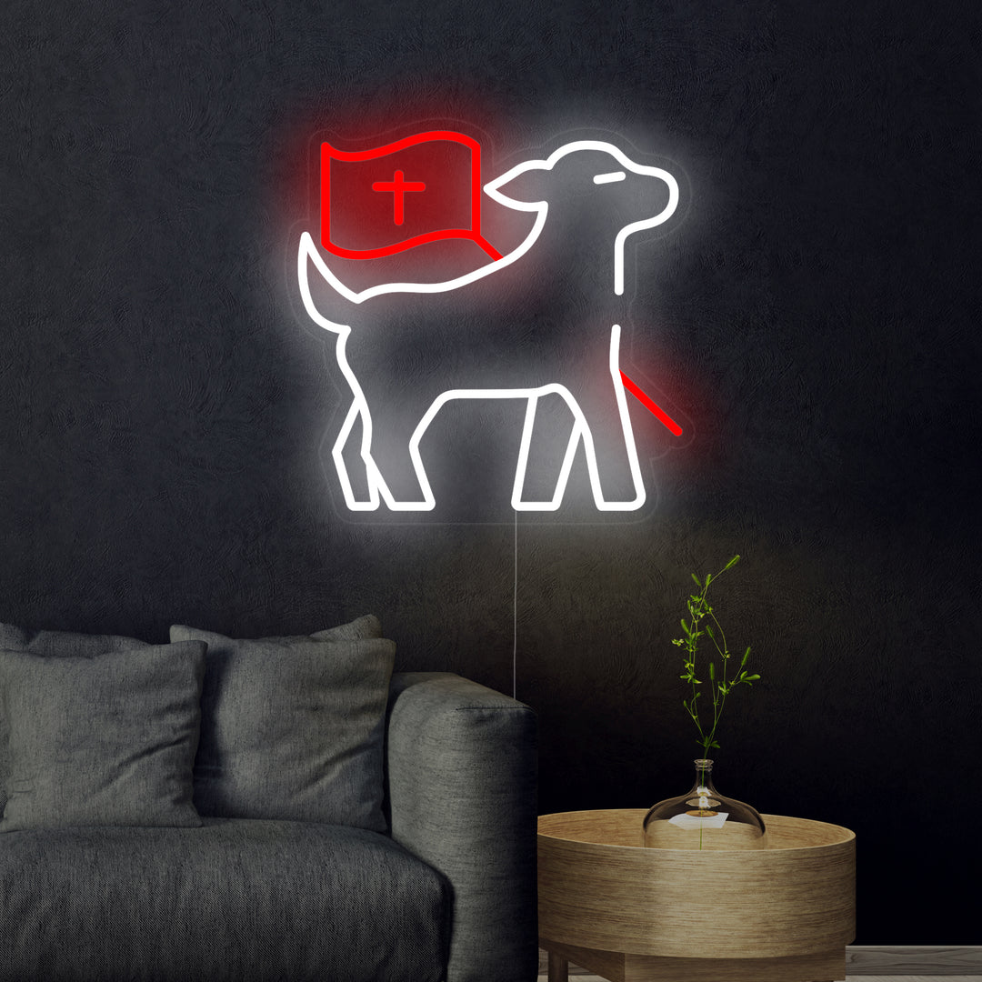 "Lamb with Cross" Neon Sign