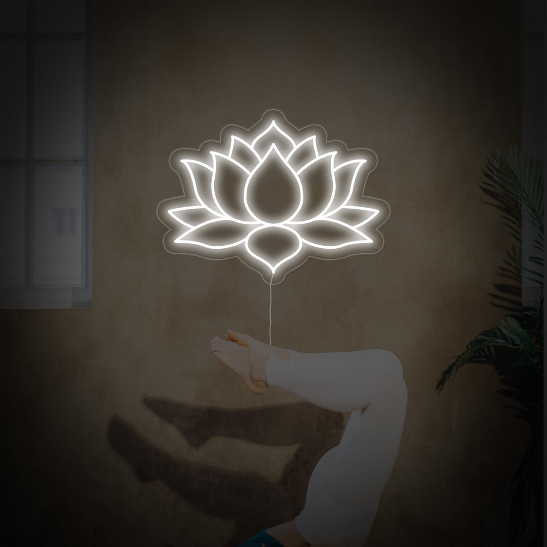 Lotus Flower Yoga Neon Sign, Yoga D√©cor