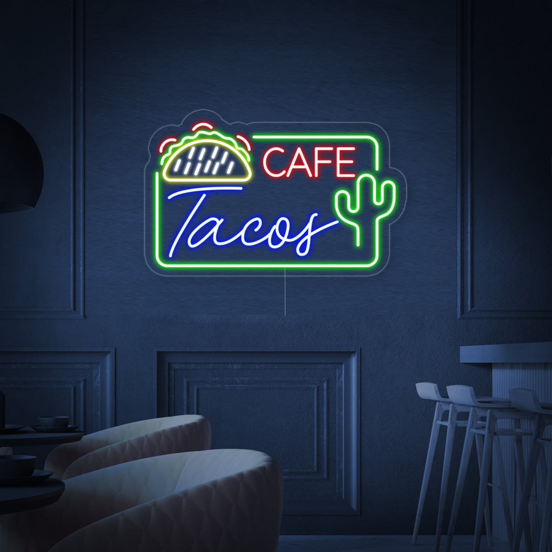 "MEXICAN CAFE TACOS" Neon Sign