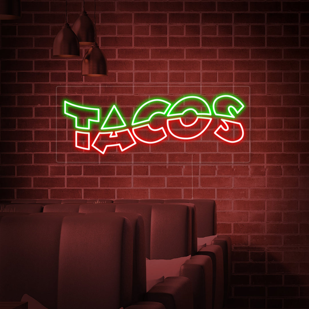 "MEXICAN TACO FOOD" Neon Sign