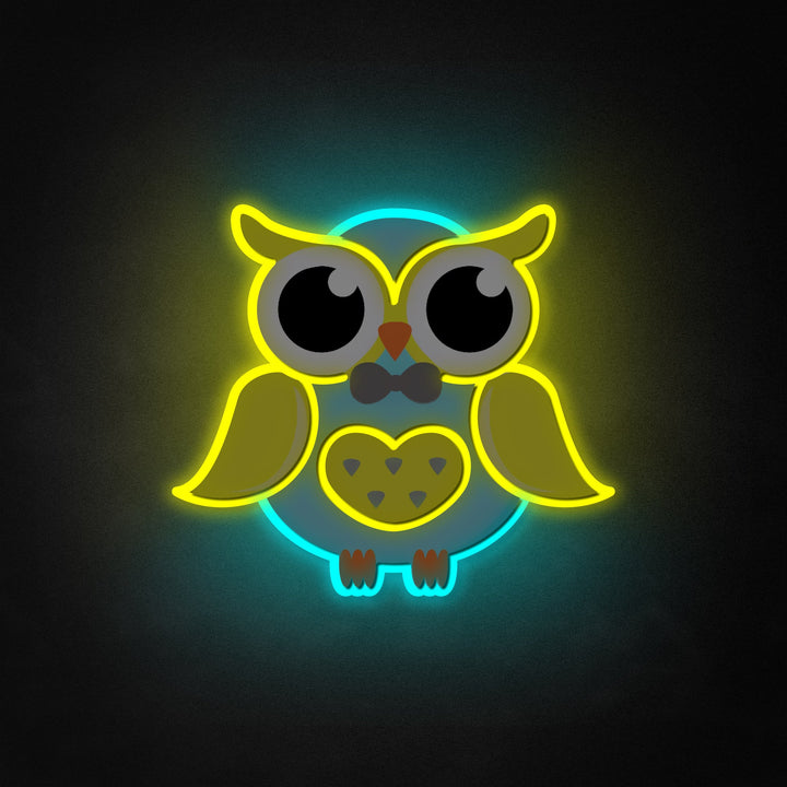 "Bow Tie Owl" Neon Like Sign