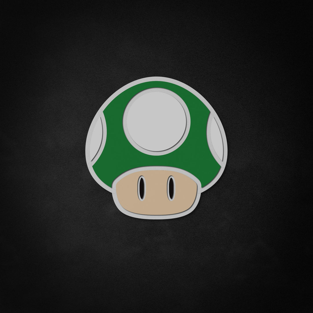 "Mario 1 up Mushroom" Neon Like Sign