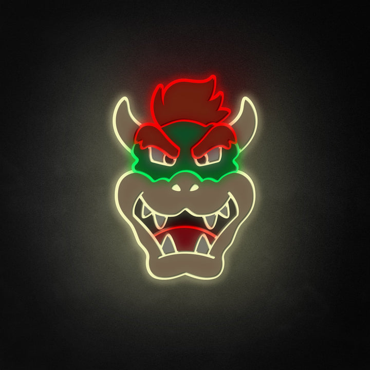 "Mario Bowser Face" Neon Like Sign