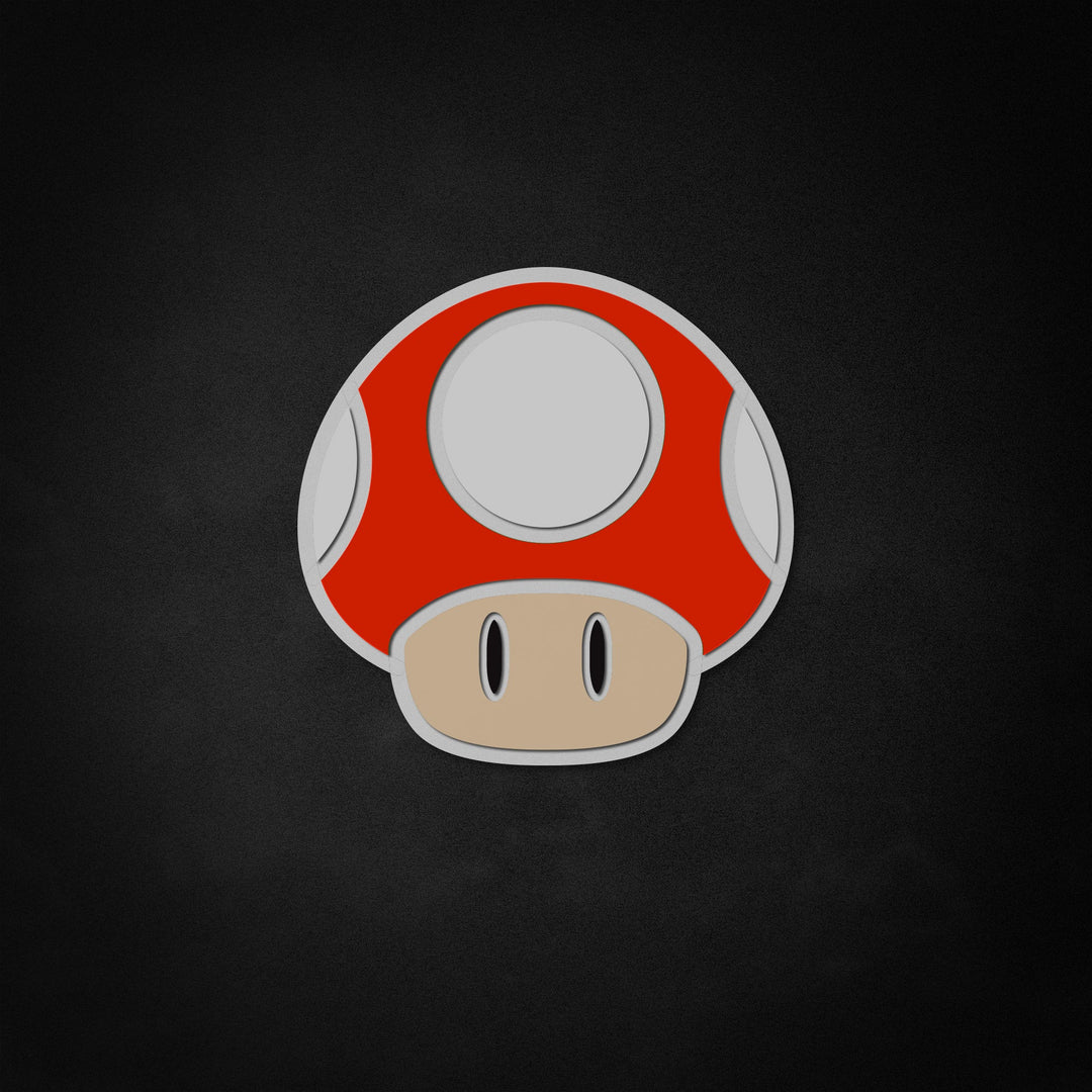 "Mario Super Mushroom" Neon Like Sign