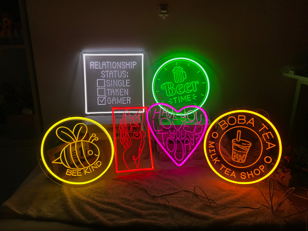 "Middle Finger Woman" Mini Neon Sign, Night Club Neon Sign, Bar Neon Sign