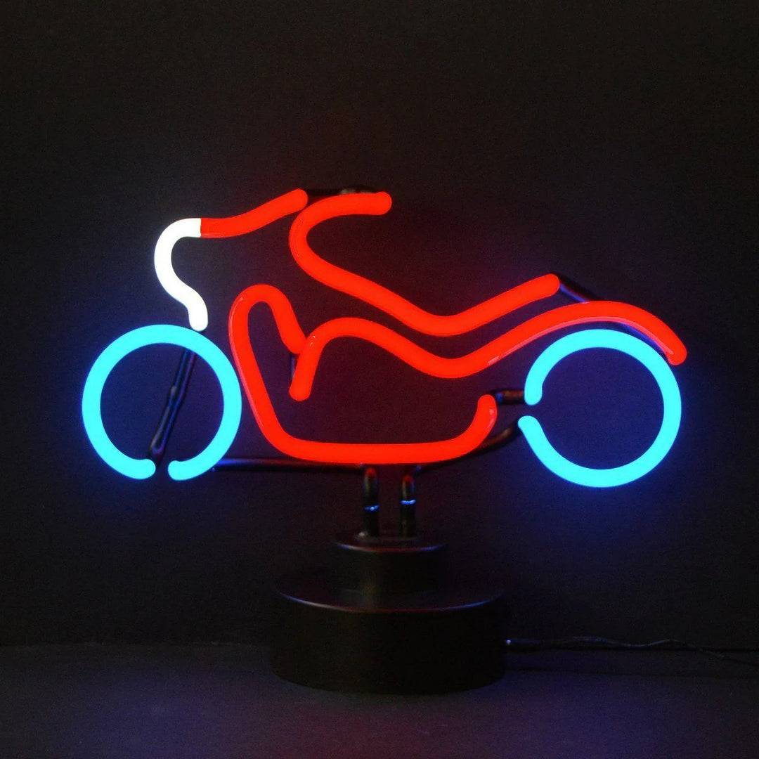 "Motorcycle" Table Neon Sign, Glass Neon Sign