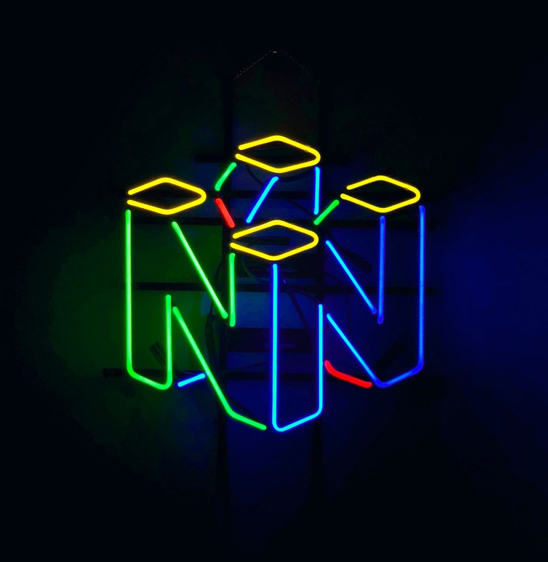 "N64 Logo, Game Room Wall Decor" Neon Sign