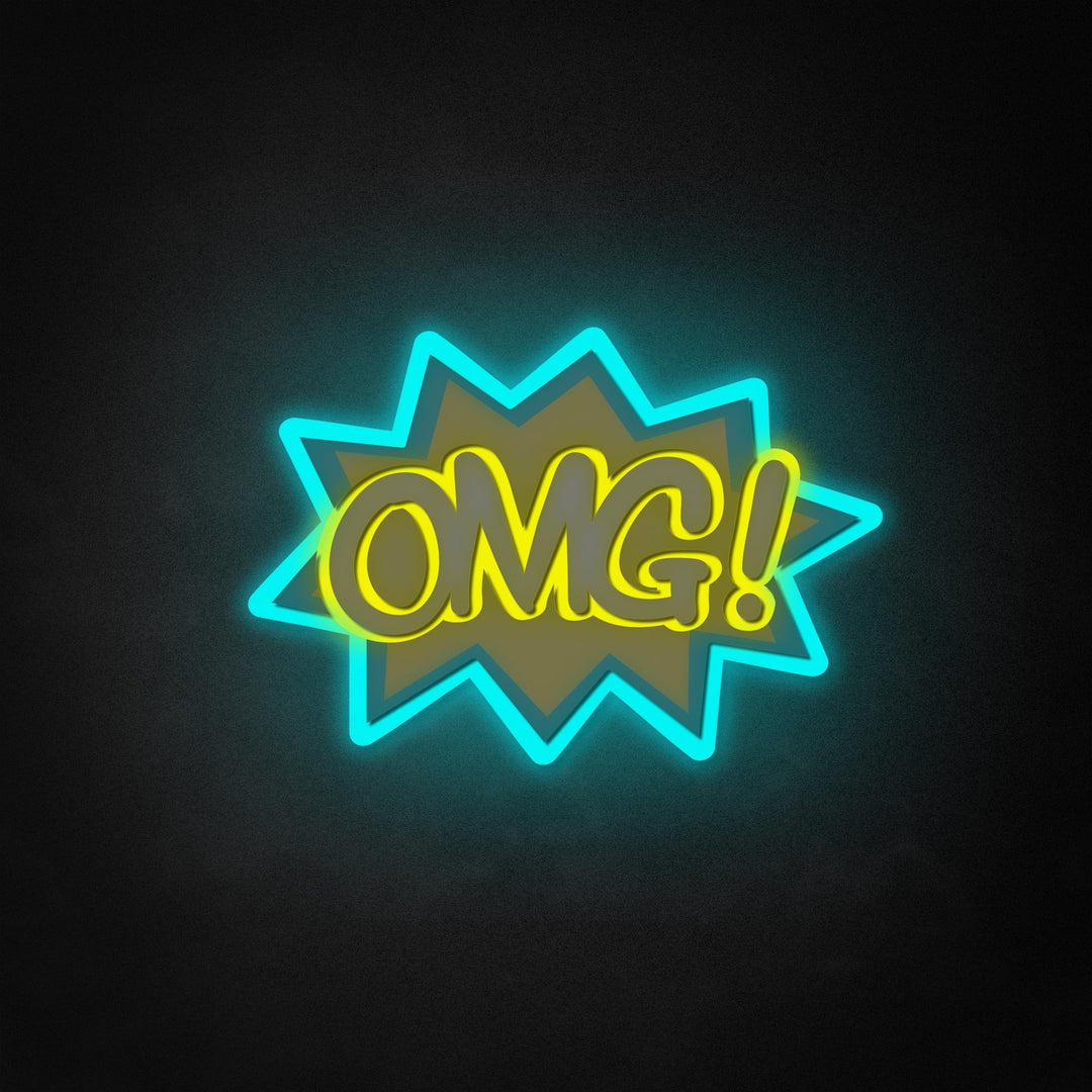 "OMG" Neon Like Sign