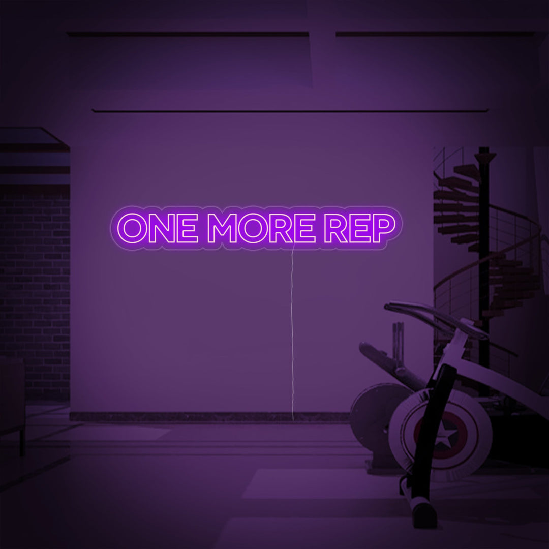 One More Rep Neon Sign, Gym Decor, Gym Quotes, Fitness Quotes, Workout Quotes