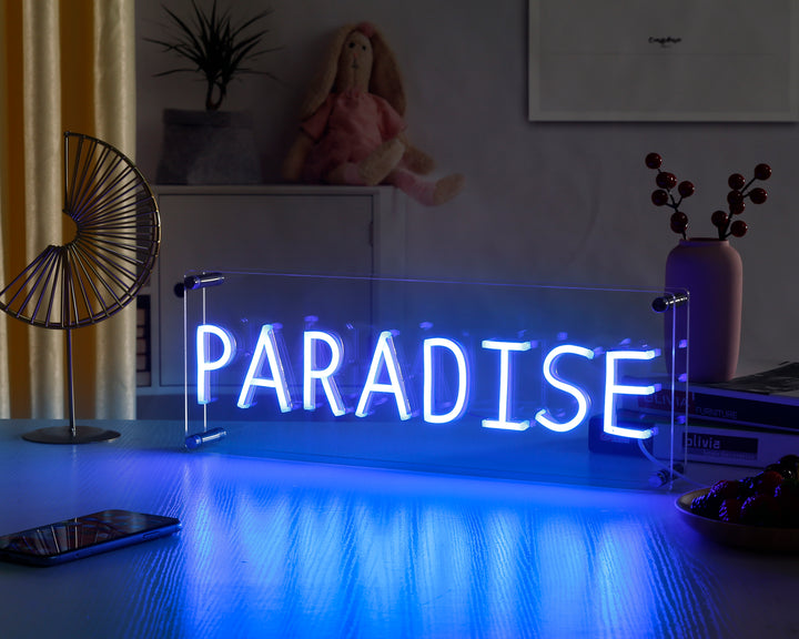 "Paradise" Desk LED Neon Sign