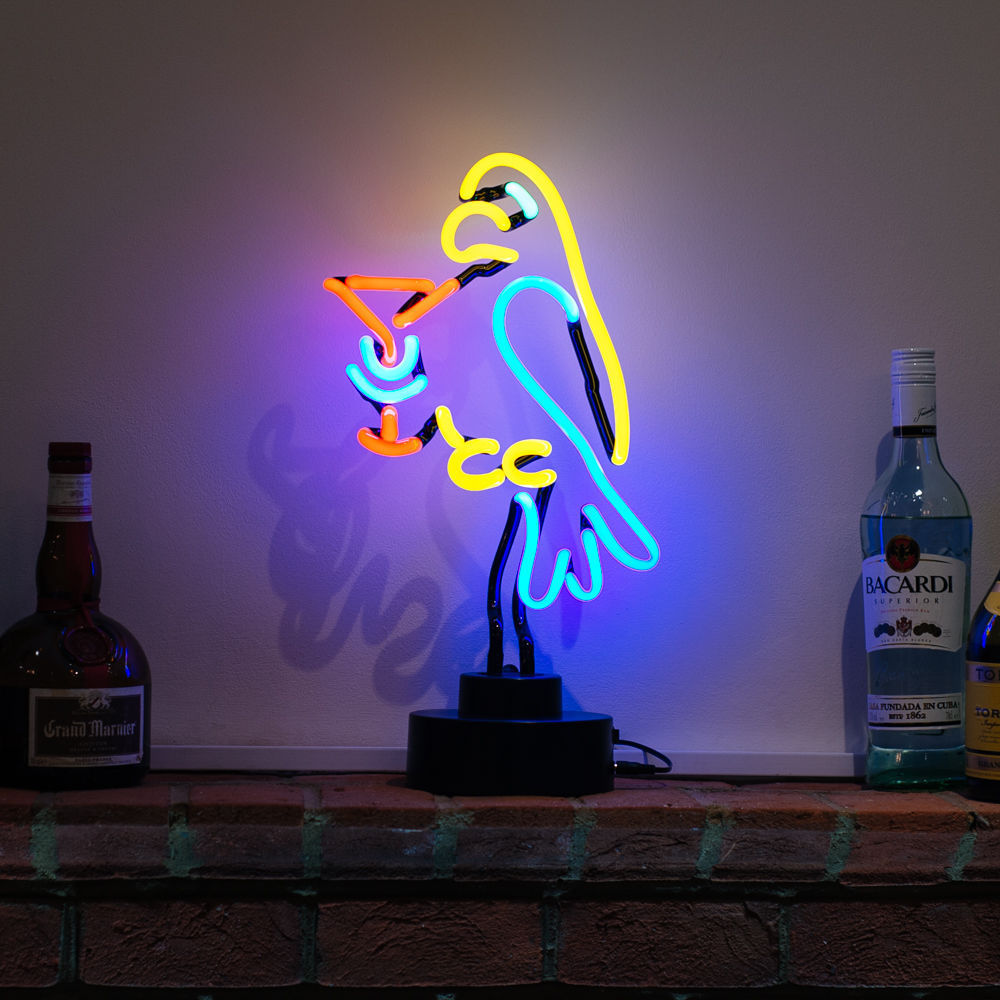 Parrot Cocktail Table Neon Sign, Glass Neon Sign