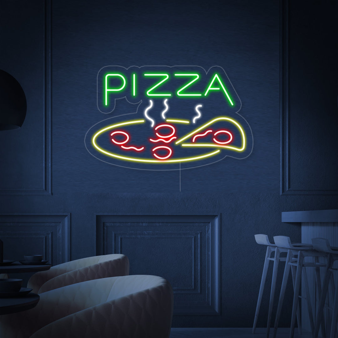 "Pizza Restaurant Open" Neon Sign