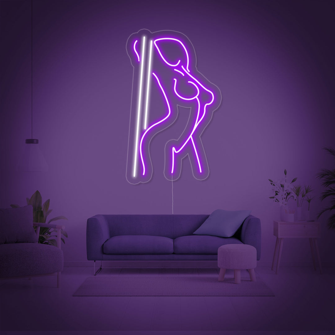 "Pole Dance Girl" Neon Sign