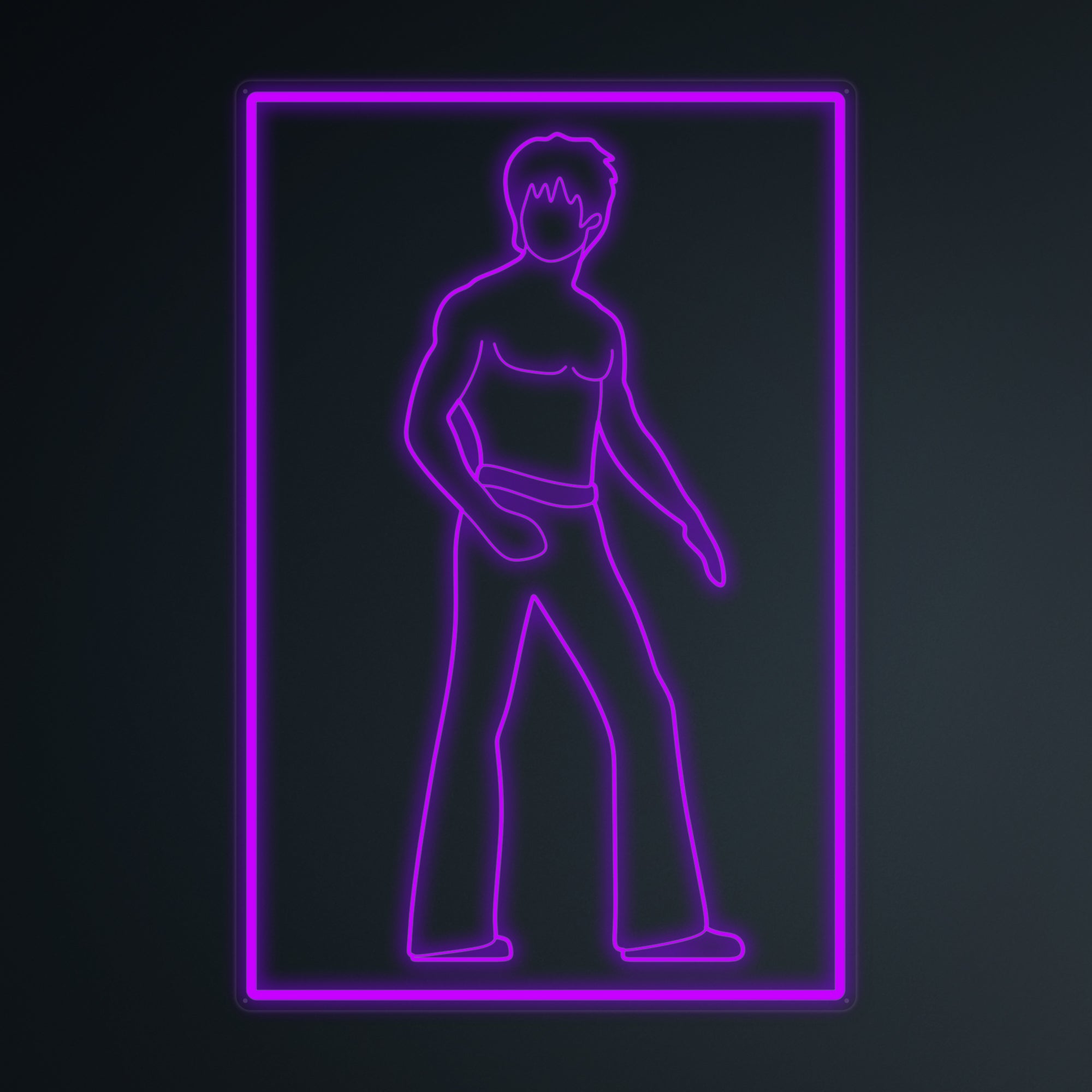 "Pop Culture KungFu Bruce" Mini Neon Sign