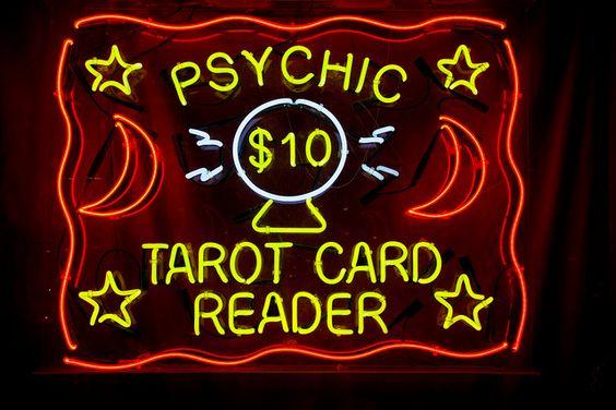 "Psychic Tarot Card Reader" Neon Sign