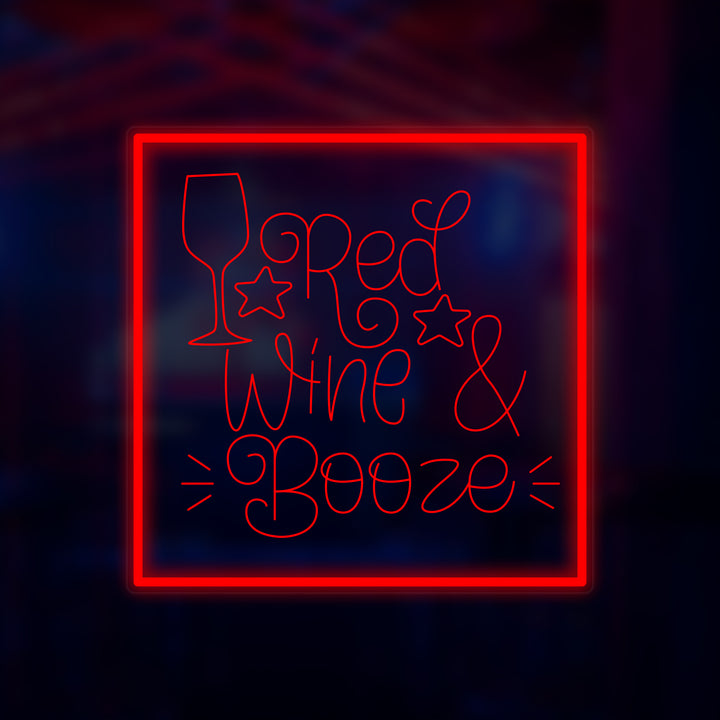 "Red Wine and Booze" Mini Neon Sign