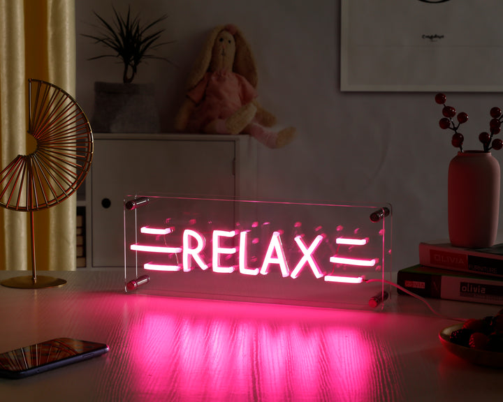 "Relax" Desk LED Neon Sign