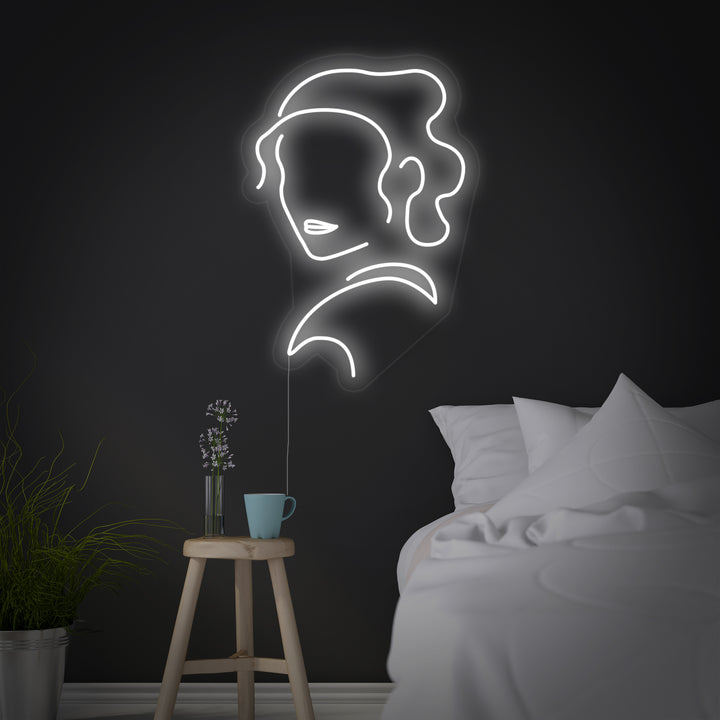 Sci-Fi Heroine Silhouette Neon Sign